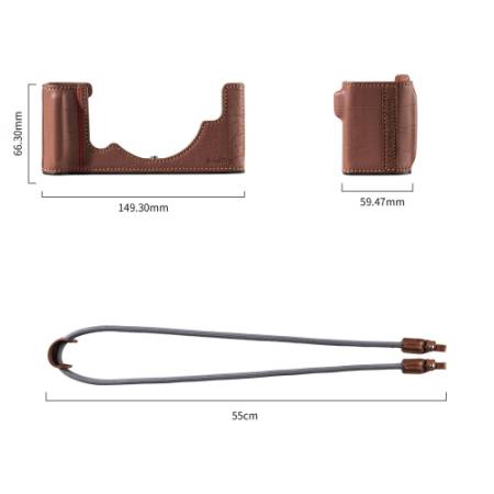 SmallRig 5096 - zestaw, skórzane etui + pasek na ramię, wymiary